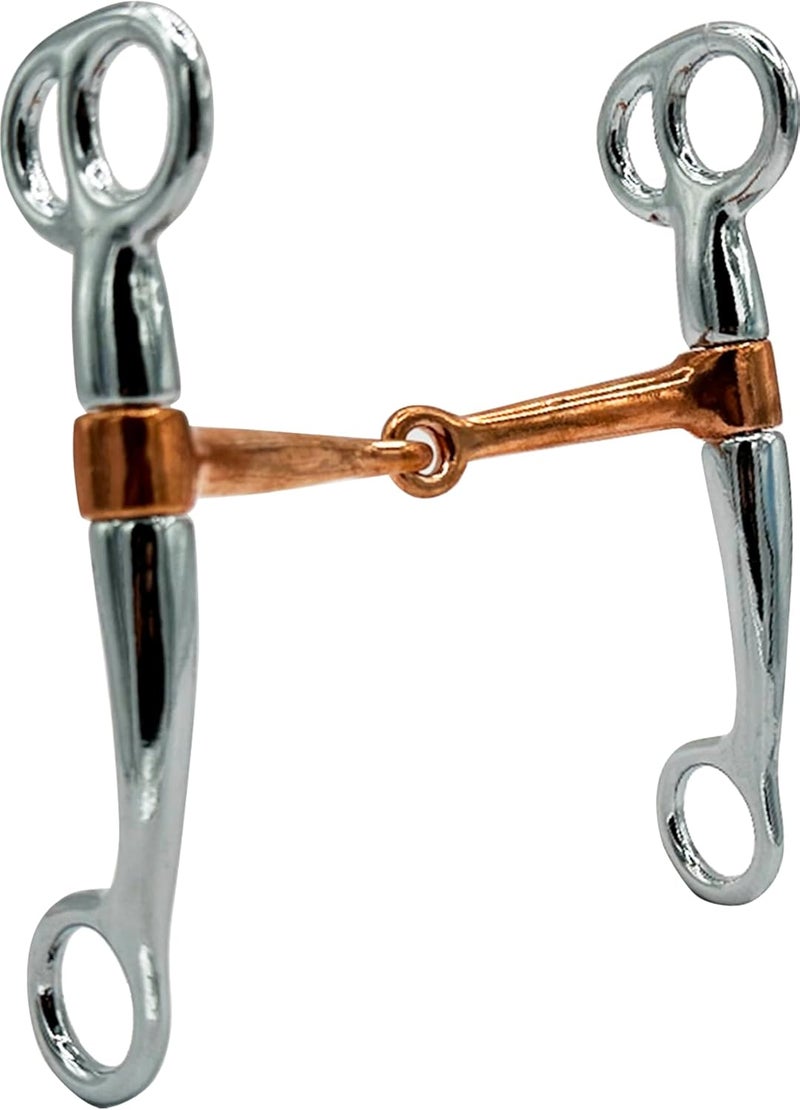 BRINGERPET Store Western Horse Bit Mouth Snaffle 5", Chrome-Plated, Rust-Resistant Copper Middle, Training Bit - Image 1